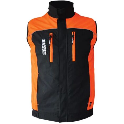 Gilet da lavoro protettivo Echo Plus arancio fluo e nero elastico traspirante - L
