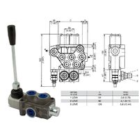 Distributore monoblocco in ghisa 1 leva 3/8 tipo ML predisposto per carry over - 80824