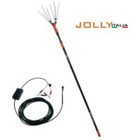 Abbacchiatore a batteria V34 Jolly Italia con asta telescopica e cavo, alimentazione da 12V