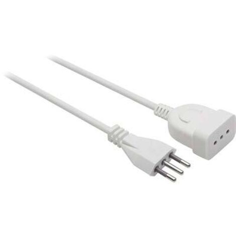 Electraline 46114 Prolunga 5 mt spina e presa piccola 10A, bianco