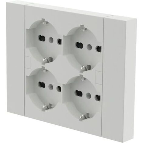 ELECTRALINE MULTIPRESA INCASSO QUADRA 4 PRESE BIP+SCHUKO UNIVERSALI BIANCO 38922