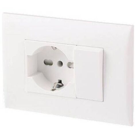 Placca electraline precomposta con 1 presa p40 e 1 presa bivalente bianca - 22120