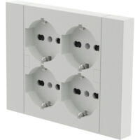 ELECTRALINE MULTIPRESA INCASSO QUADRA 4 PRESE BIP+SCHUKO UNIVERSALI BIANCO 38922