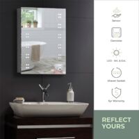 MOOD LED Bathroom Mirror Cabinet 70cm(H) x 50cm(W) x 15cm(D) C16