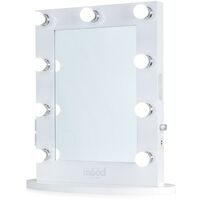 MOOD Hollywood Mirror 65cm x 50cm with Bluetooth Speakers, Dressing Table or Wall Mounted, Vanity Mirror