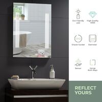 MOOD Rectangular Bathroom Mirror 80cm x 60cm Illuminated