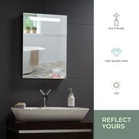 MOOD Rectangular Bathroom Mirror 70cm x 50cm Illuminated