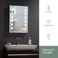 MOOD Rectangular Bathroom Mirror 70 x 50cm Illuminated