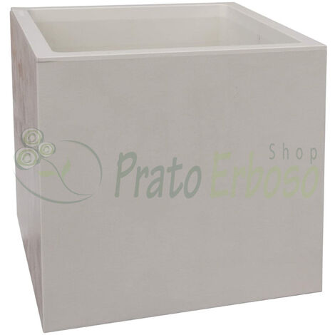 Deroma Millennium - Vase cube 49 cm perle