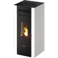Poêle à granulés ventilé 8,5 kW – Efficacité 90% – Autonomie 28h – Échappement arrière Ø 80mm – Télécommande en option – Pegaso