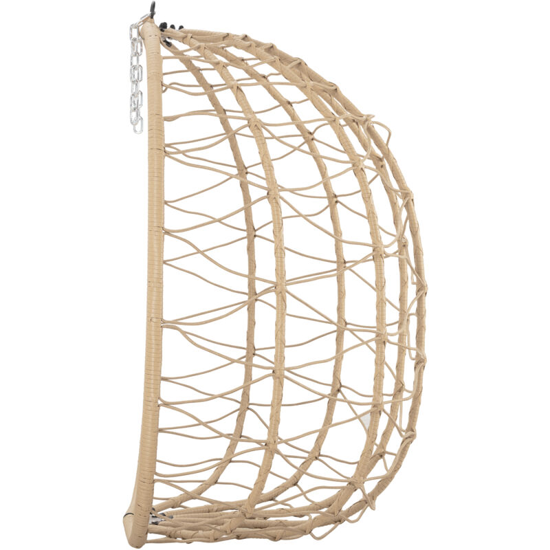 Fauteuil Hamac Suspendu Avec Structure - Siège Œuf Avec Coussin - Pour Intérieur/Extérieur - Marron