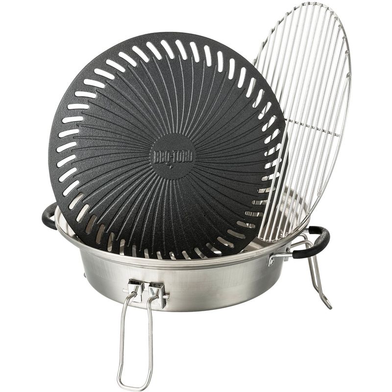 BBQBOSS Plaque de Gril de Barbecue en Fonte, Ø 32 cm, avec 2 Poignées, Poêle  Griller