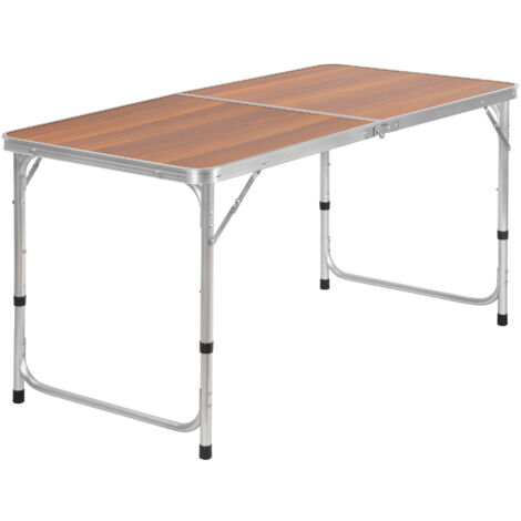 Table De Camping Pliante En Aluminium - Noire, 39,5x34,5x32,5cm - Charge Max 23kg - Portable