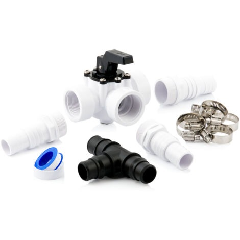 Zelsius Pool Bypass Set 12 pièces Vanne universelle à 3 voies pour pompe à chaleur chauffage de piscine chauffage solaire (1/5)