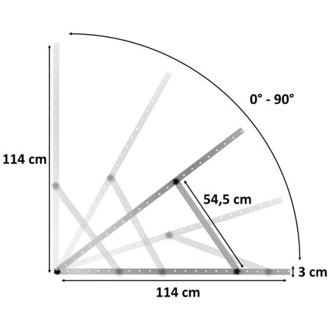 Support de panneau solaire en aluminium Zelsius, de 0 à 90 degrés, pour deux panneaux, barre de support 114 cm