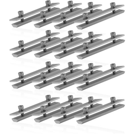 Connecteur universel Zelsius pour rails de panneaux solaires en aluminium, 16 pièces, support de panneaux solaires en forme de T