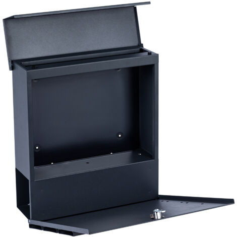 Boîte aux lettres Celsius Straight avec compartiment pour les journaux, effet soft-close intégré RAL7016 anthracite