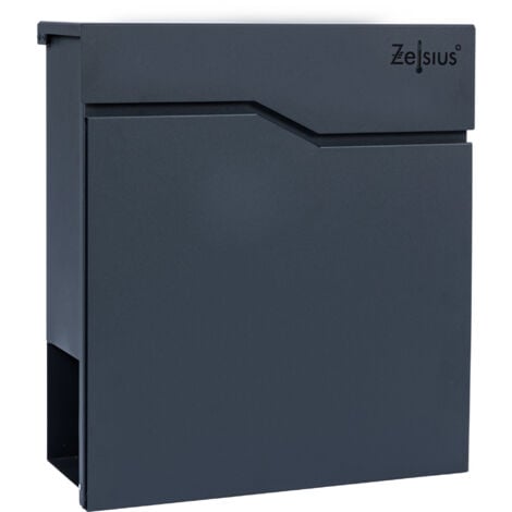 Boîte aux lettres Zelsius Wave avec compartiment pour les journaux, effet Soft-Close intégré, RAL7016 anthracite