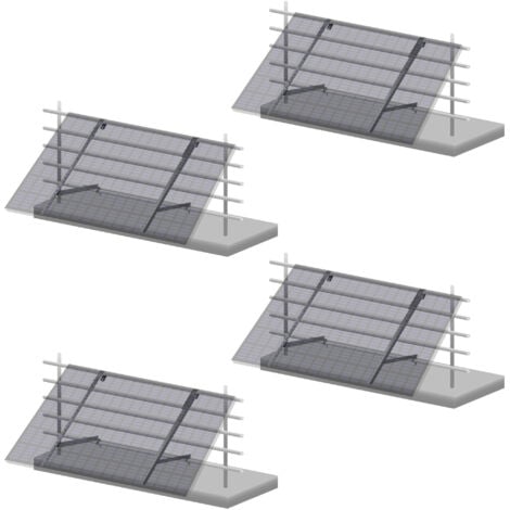 Zelsius Universal Solar Module Balcon Support Set for 4 Solar Panels, adjustable angle, assembly set