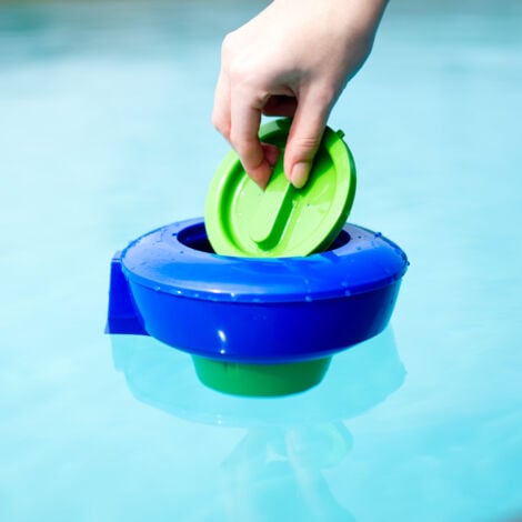 Zelsius Flotteur doseur pour piscine avec thermomètre  Doseur de chlore pour galets de Ø 9 cm