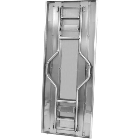 Table pliante en acier inoxydable Zelsius pour le jardin, 152 x 61 x 78 cm, table de camping, table de jardin