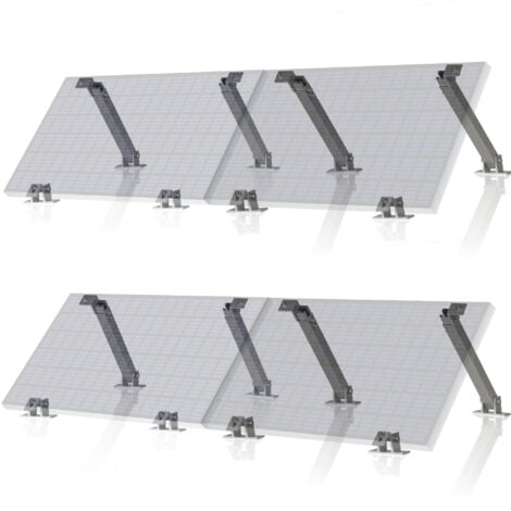Support de panneau solaire universel Zelsius, angle réglable, kit de montage en aluminium pour quatre panneaux