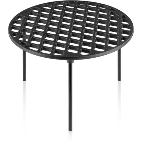 Grille De Cuisson Ronde En Acier Inoxydable - Trous De 1,2 Cm, Trois Pieds, Pour Four, Barbecue, Pâtisserie