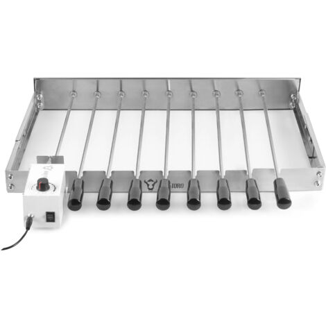 BBQ-Toro gril en acier inoxydable avec 9 brochettes 56 x 26-40 cm moteur à gauche (1/5)