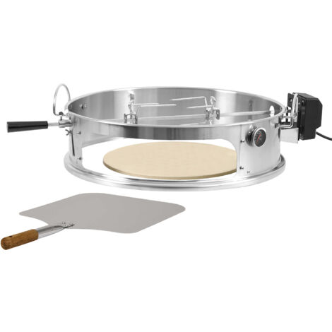 Bbq-Toro – Set de pizzas en acier inoxydable pour barbecue sphérique Ø 57 cm – Brochettes 70 cm – Pierre à pizza Ø 38 cm – Pelle en aluminium