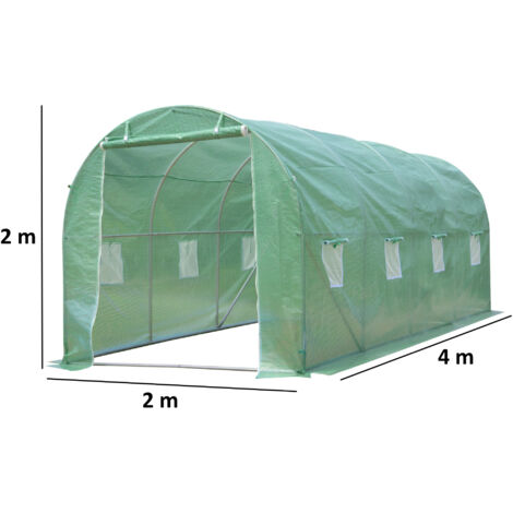 Serre en film plastique Zelsius (L) 4 x (l) 2 x (H) 2 m, serre à tomates stable, tente en film plastique