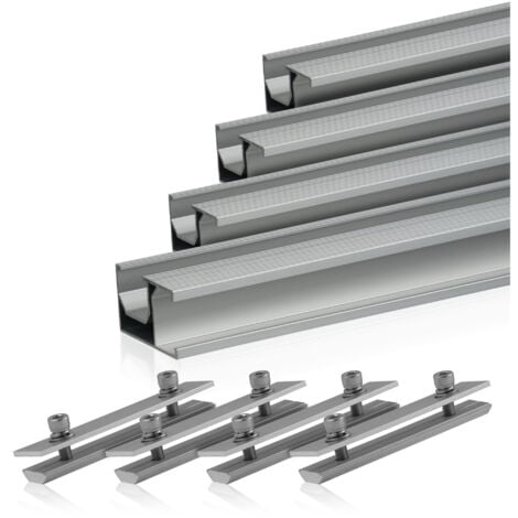 Set de rails de montage Zelsius universel en aluminium pour installations solaires, 8 pièces, profilé en aluminium, module inclus