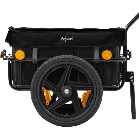Remorque Cargo Pour Vélo Pliable - Boîte Amovible Et Housse - Capacité 50 Kg - Neuf
