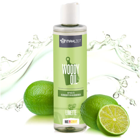 Mahlzeit WOODY OIL Holzpflege, huile pour planches à découper, ustensiles de cuisine en bois, 250 ml, parfum citron vert