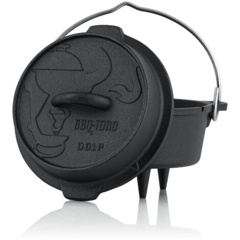 BBQ-Toro Dutch Oven DO1P, 1,8 L Cocotte Premium en fonte, marmite en fonte (1/5)