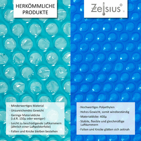 Bâche Flottante 400µ Zelsius Bâche Solaire Piscine 8x5m - 400µ Bleu - Bâche à Bulles Flottante Thermique Rectangulaire Zelsius 8x5m Bâche Flottante 400µ Zelsius Bâche Solaire Piscine 8x5m - 400µ Bleu - Bâche à Bulles Flottante Thermique Rectangulaire Zelsius 8x5m