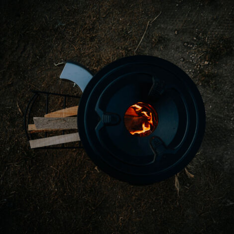 BBQ-Toro Poêle-fusée RAKETE 2  noir  Poêle-fusée en acier inoxydable