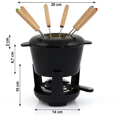 Service à fondue en fonte émaillée, Ø 16 cm