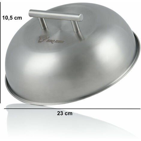 4 Cloches Plancha Inox - 16x10cm Pour Hamburgers Et Grillades | Avec Tournevis