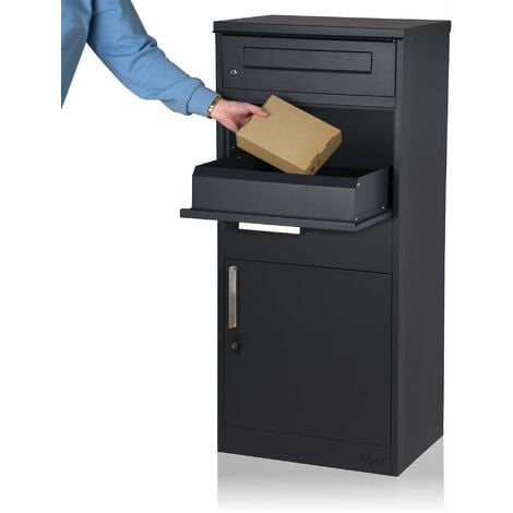 Boîte à lettres pour colis Zelsius Neptun  acier revêtu par poudre  RAL7016 anthracite avec antivol