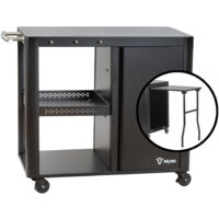 Bbq-Toro – Chariot de barbecue noir 95 x 50 x 80 cm – Surface de travail 85 x 50 cm – Charge maximale 120 kg – Table pliante intégrée