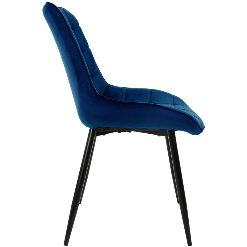 Set 4 sedie sala da pranzo tessuto azzurro con gambe in acciaio - POSA