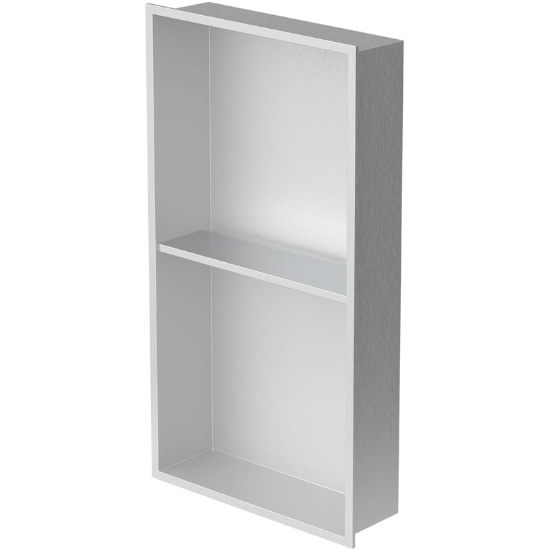 Nicchia doccia 60x30 cm argento acciaio inox telaio da incasso Nicchia a  muro Piatto doccia LuxeBath