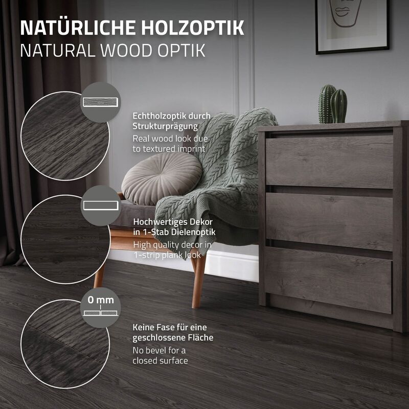 Pavimento In PVC Autoadesivo ML-Design - Aspetto Legno, Rovere Rosso, 64 Listoni 8.92m², Impermeabile - Foto 3