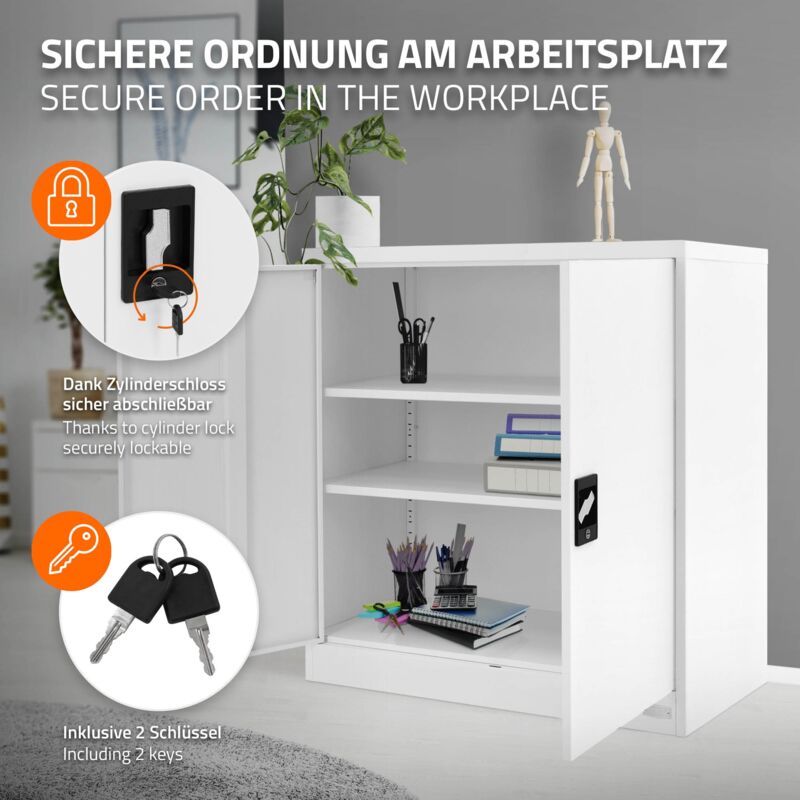 ML-Design Amadio Pe Achiviazione Con 15 Cassetti 28x38x87 Cm Bianco Cassettiera In Metallo Per Din A4 Schedario Per Ufficio Con Portaetichette Armadietto In Acciaio Portautensili Portaoggetti 82029873
