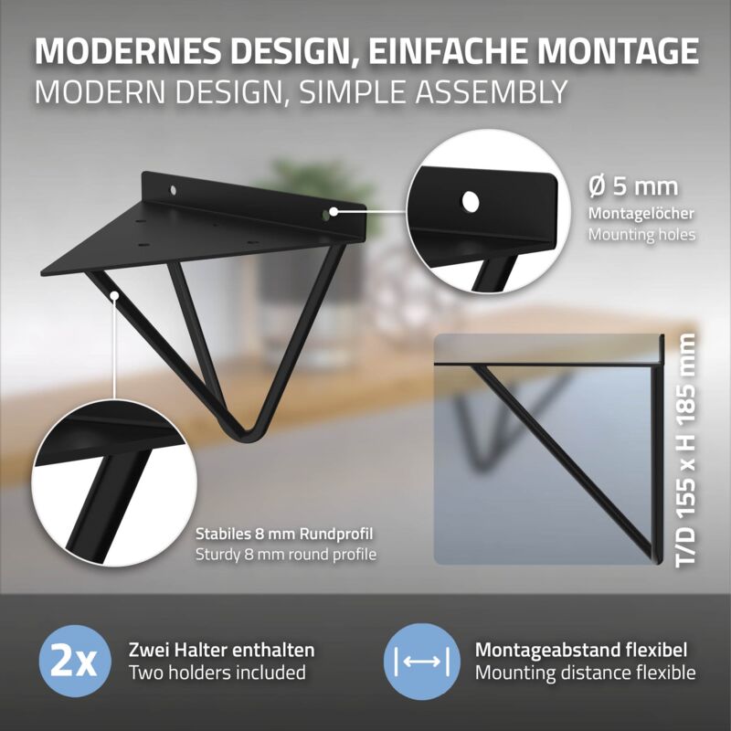 4 Staffe Per Mensole Galleggianti Bianche - Reggimensola Invisibile Triangolare, Ferro, Portata 50kg - Foto 11