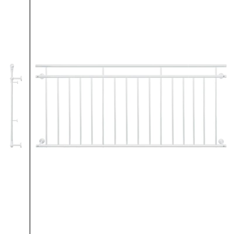 Ringhiera Balcone Francese In Acciaio - 90x100 Cm, Griglia Di Sicurezza Per Finestre E Terrazze, Con Kit Montaggio - Foto 8