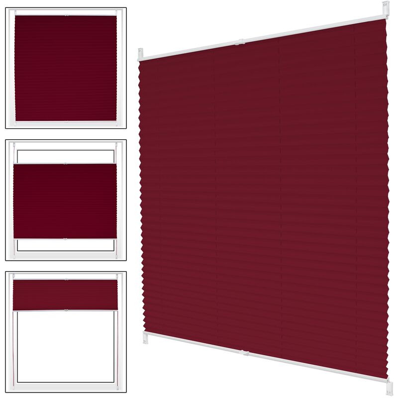 ECD Germany Tenda Plissettata per Finestre e Porte Klemmfix a Rullo 45 x  150 cm Bordeaux Opaco Protezione dal Sole con Supporto a Morsetto Easy Fix  Senza Foratura Tende Oscuranti Avvolgibili