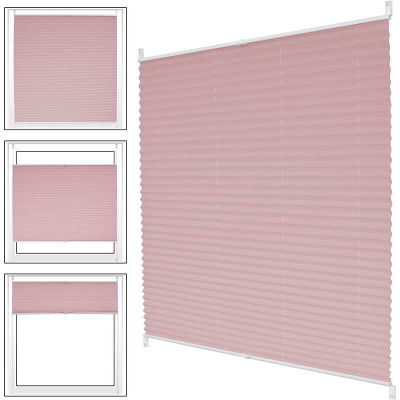 ECD Germany Tenda Plissettata per Finestre e Porte Klemmfix a Rullo 100 x  200 cm Rosa Opaco Protezione dal Sole con Supporto a Morsetto Easy Fix Senza  Foratura Tende Oscuranti Avvolgibili