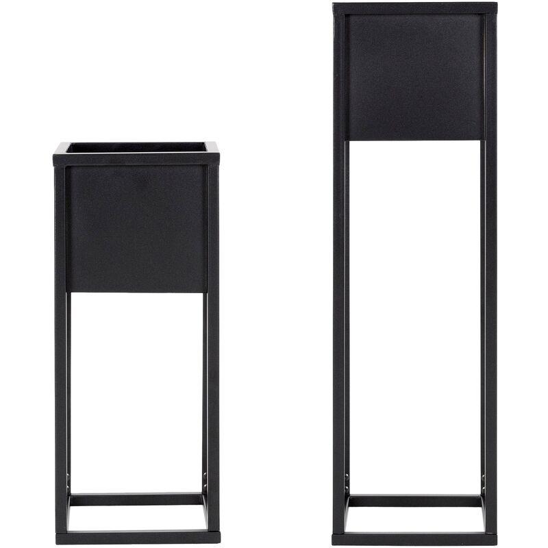 ML-Design Set 6 Supporti per Piante 21 x 50 / 70 cm Supporto Fioriera in Metallo  Design Moderno Vasi Fiori Resistente alle Intemperie e Robusto da Interno  Esterno Base Angolare Nero