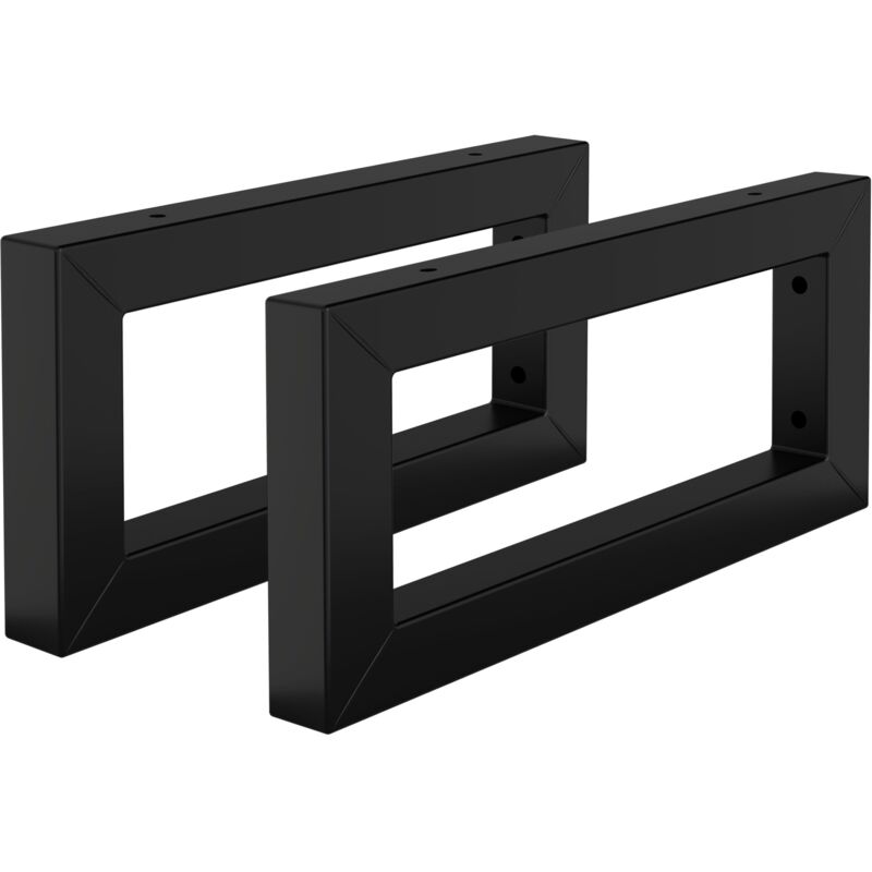 Set 2 Staffe A Muro ML-Design | Forma L 400x150 Mm | Acciaio Nero Per Scaffali E Lavabi